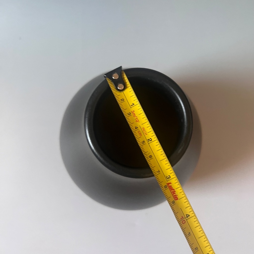 West Elm Matte Black Ceramic Vase Modern Minimalist Bottle Vase 9" - Picture 2 of 5